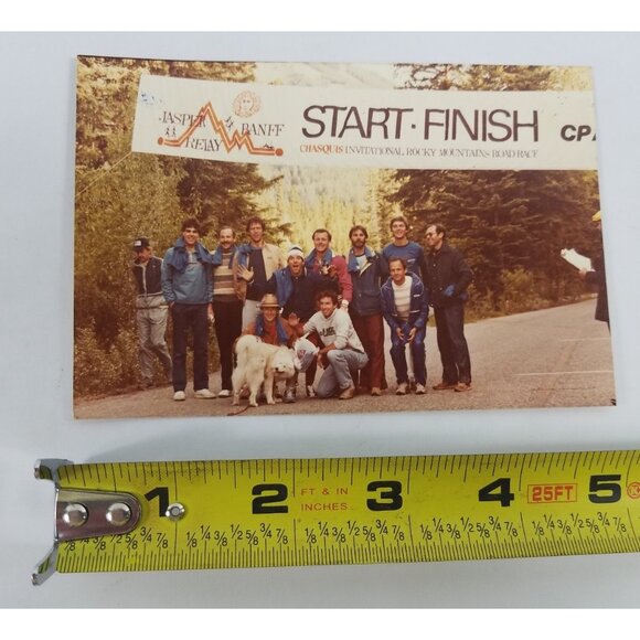 Jasper Banff Alberta Relay Race Photo Vintage Rocky Mountains Road Race Chasquis - Picture 3 of 6